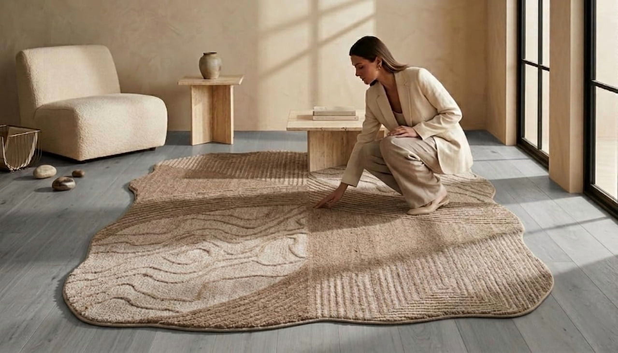 Textile Rug Pattern Textures Neu Looms Hand Tufted Wool Area Rug, Modern Organic Textured Design ...