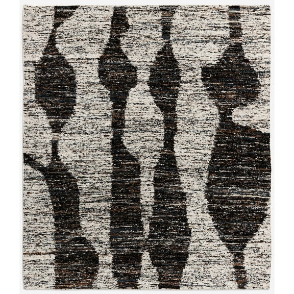 Neu Looms, Handwoven 8'x10' Wool Rug  Modern Cream-Petrol, 100% Wool, Pet-Friendly, Anti-Skid, Durable & Fade-Resistant | Handmade Quality