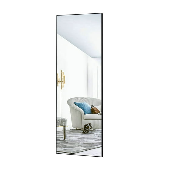 16 in x 55 in Black Modern Full Length Mirror