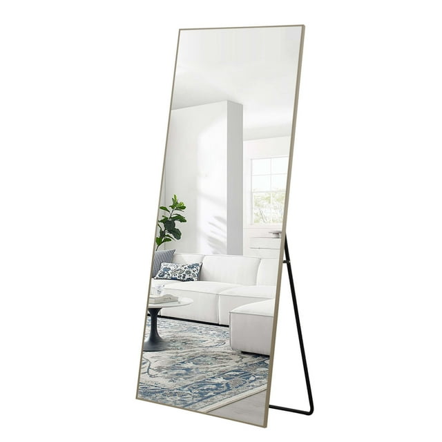 22" x 65" Gray Modern Floor Mirror