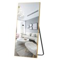 thumbnail image 1 of 28" x 71" Gold Modern Floor Mirror, 1 of 11