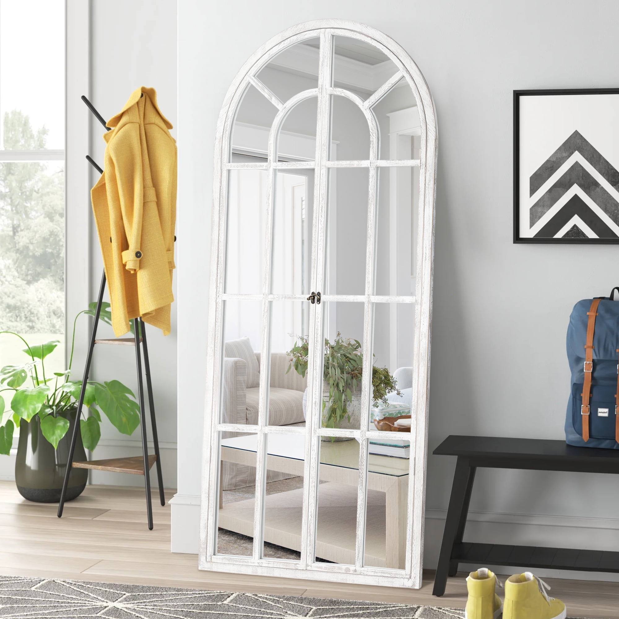 NeuType 32" x 71" White Modern Floor Mirror