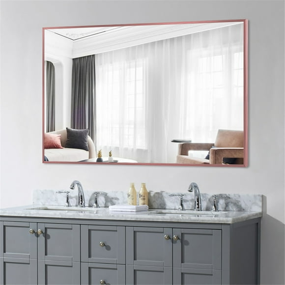 36 in x 24 in Pink Modern Wall Mirror