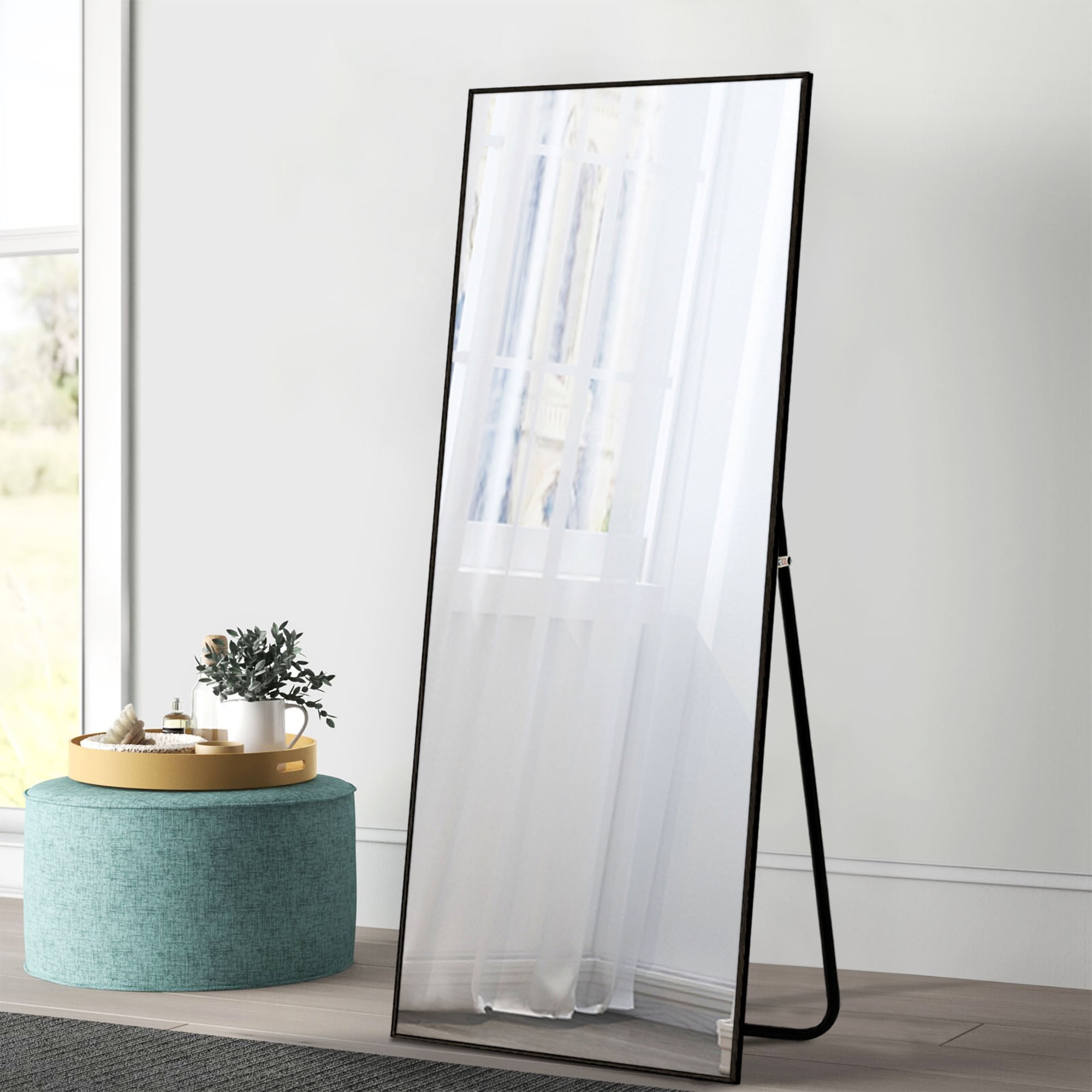 NeuType 43"x16" Rectangular Full Length Floor Mirror with Stand Elegant