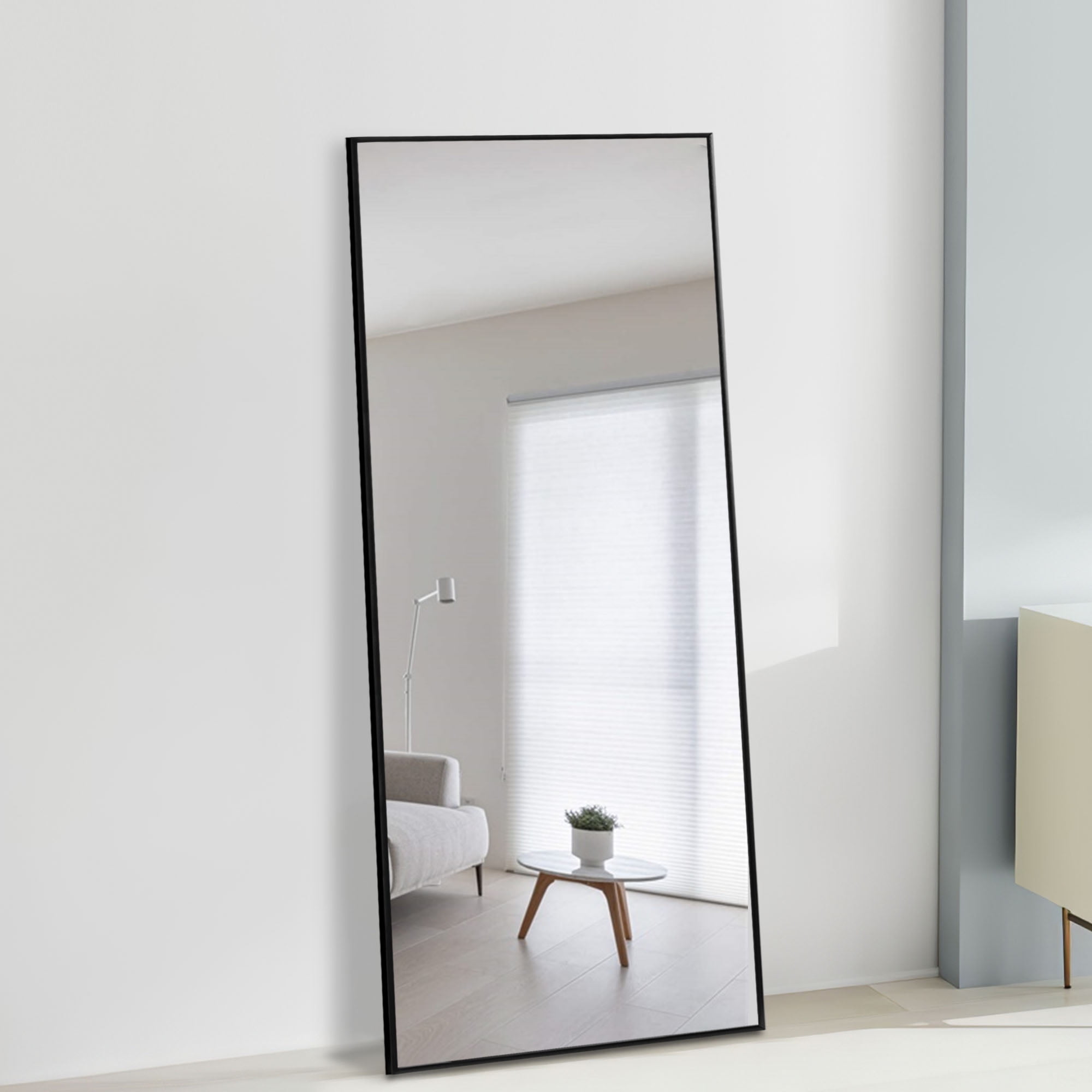 NeuType 47"x16" Rectangular Full Length Floor Mirror with Stand Elegant