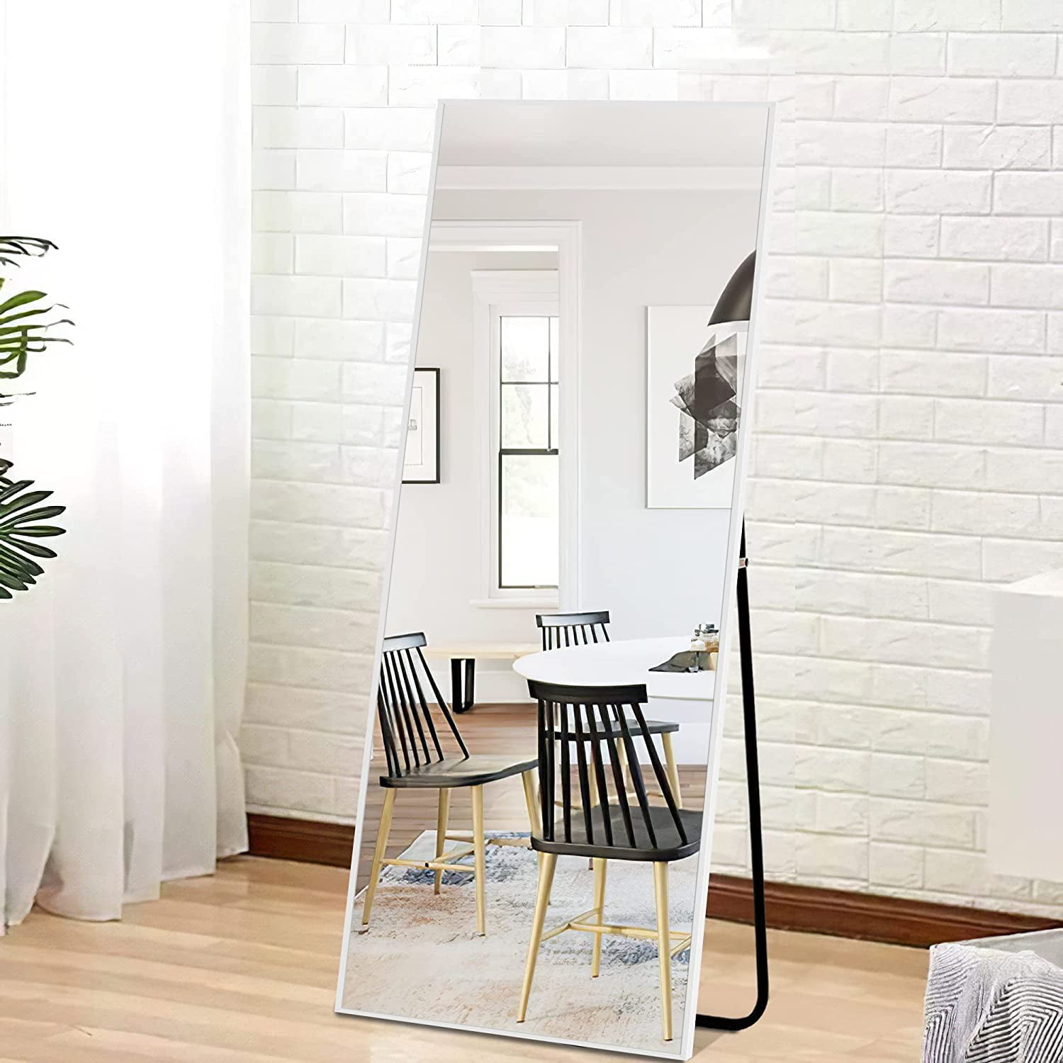 NeuType 55"x16" Full Length Mirror with Stand Aluminum Alloy Mirror