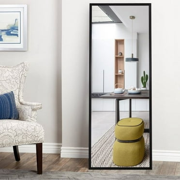65"x21" Full Length Contemporary Standing Mirror for Home Living Room, Black