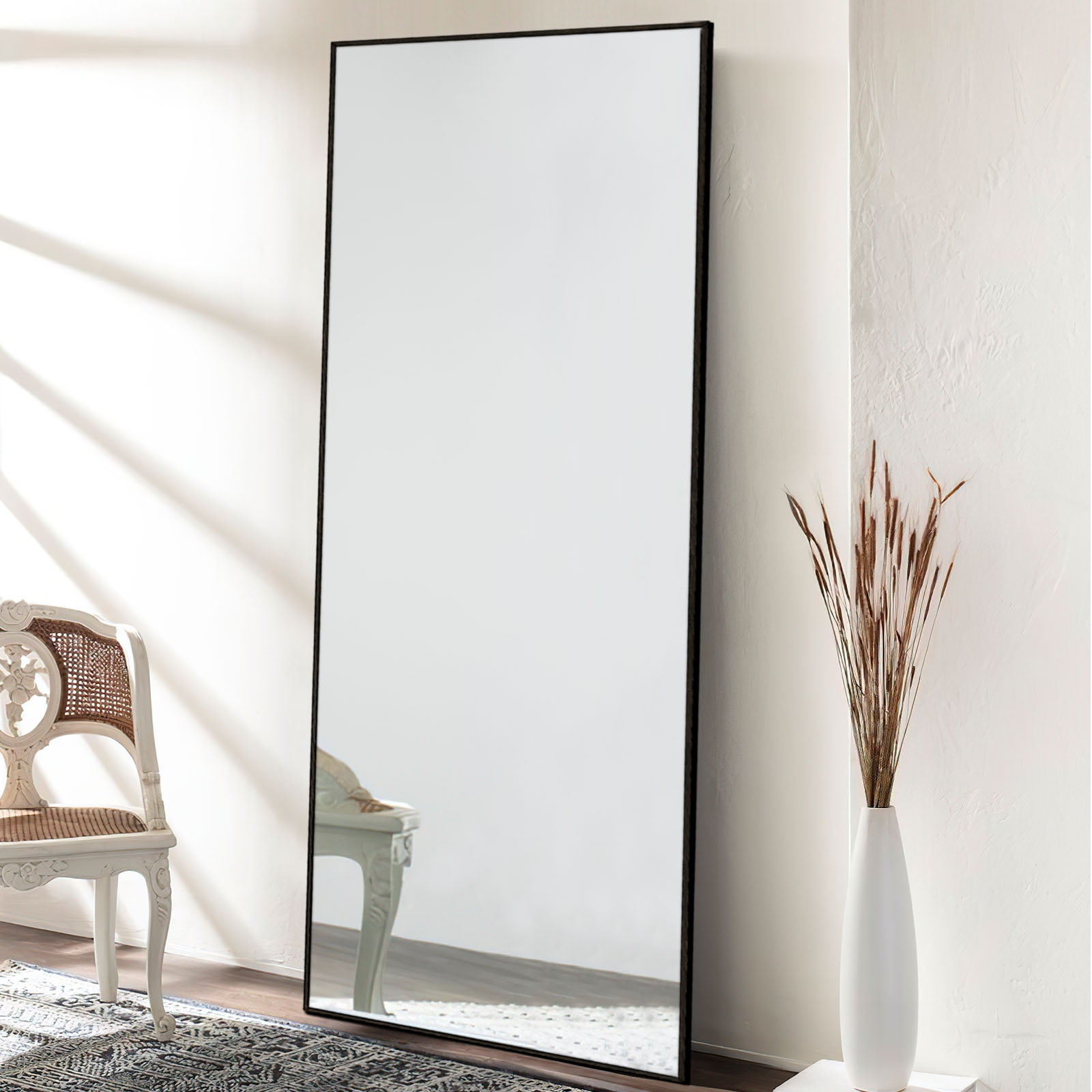 NeuType 70"x30" Full Length Mirror Aluminium Alloy Floor Mirror,Black