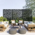 thumbnail image 1 of Dovelina 76 in x47 in Decorative Privacy Screen Outdoor Divider with Stand, 1 of 5