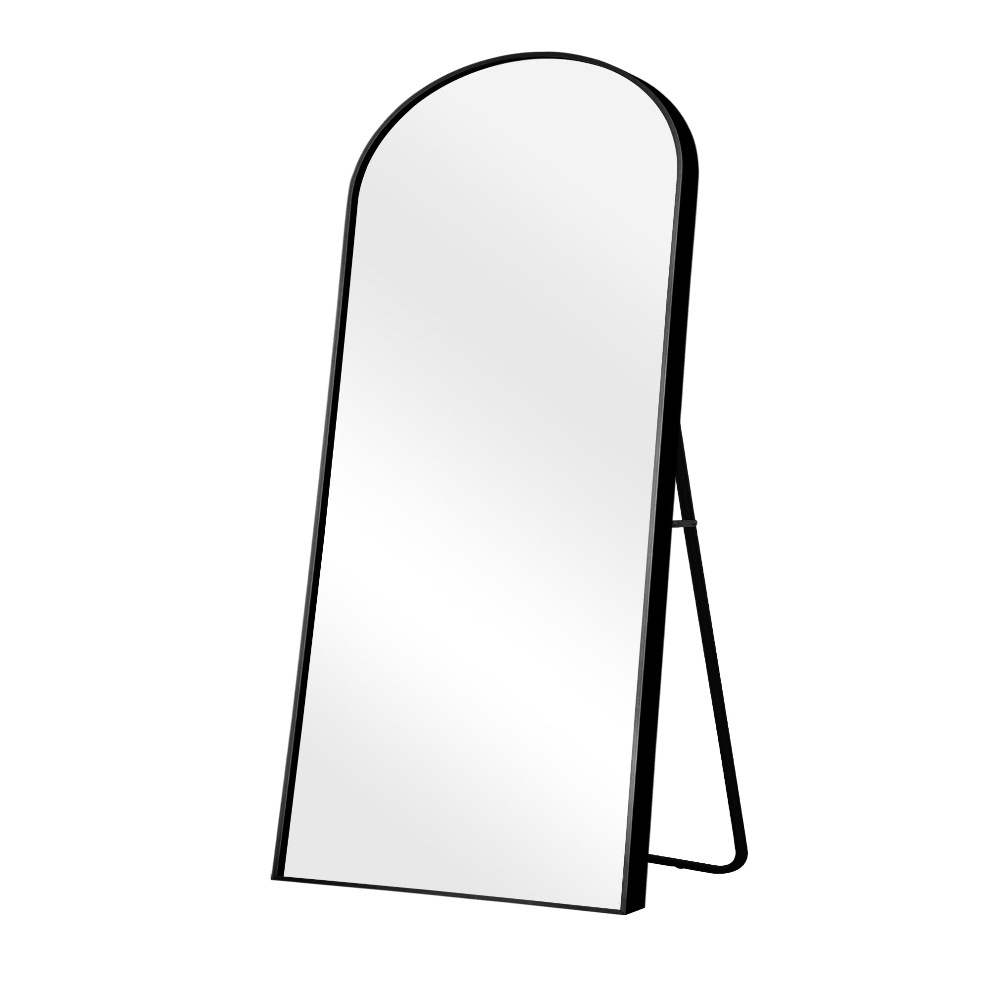 Arched Floor Mirror 71"x28" Round Corner Aluminum Alloy Mirror,Black