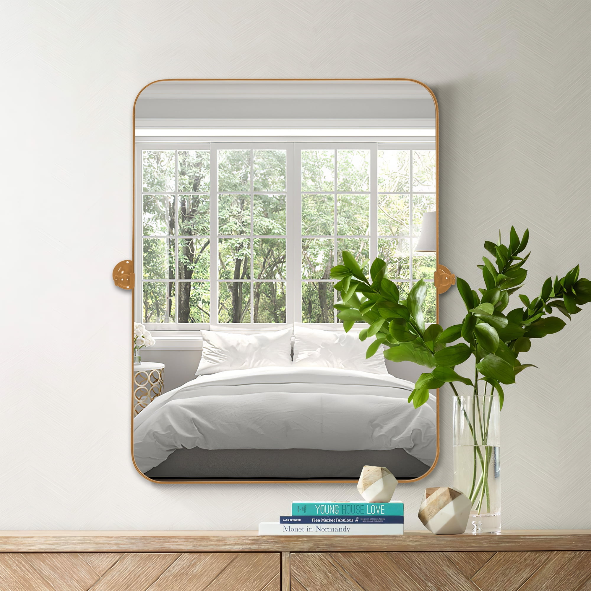 NeuType Arched Wall Mirror Arch Small Mirror Round Corner Mirror Wall