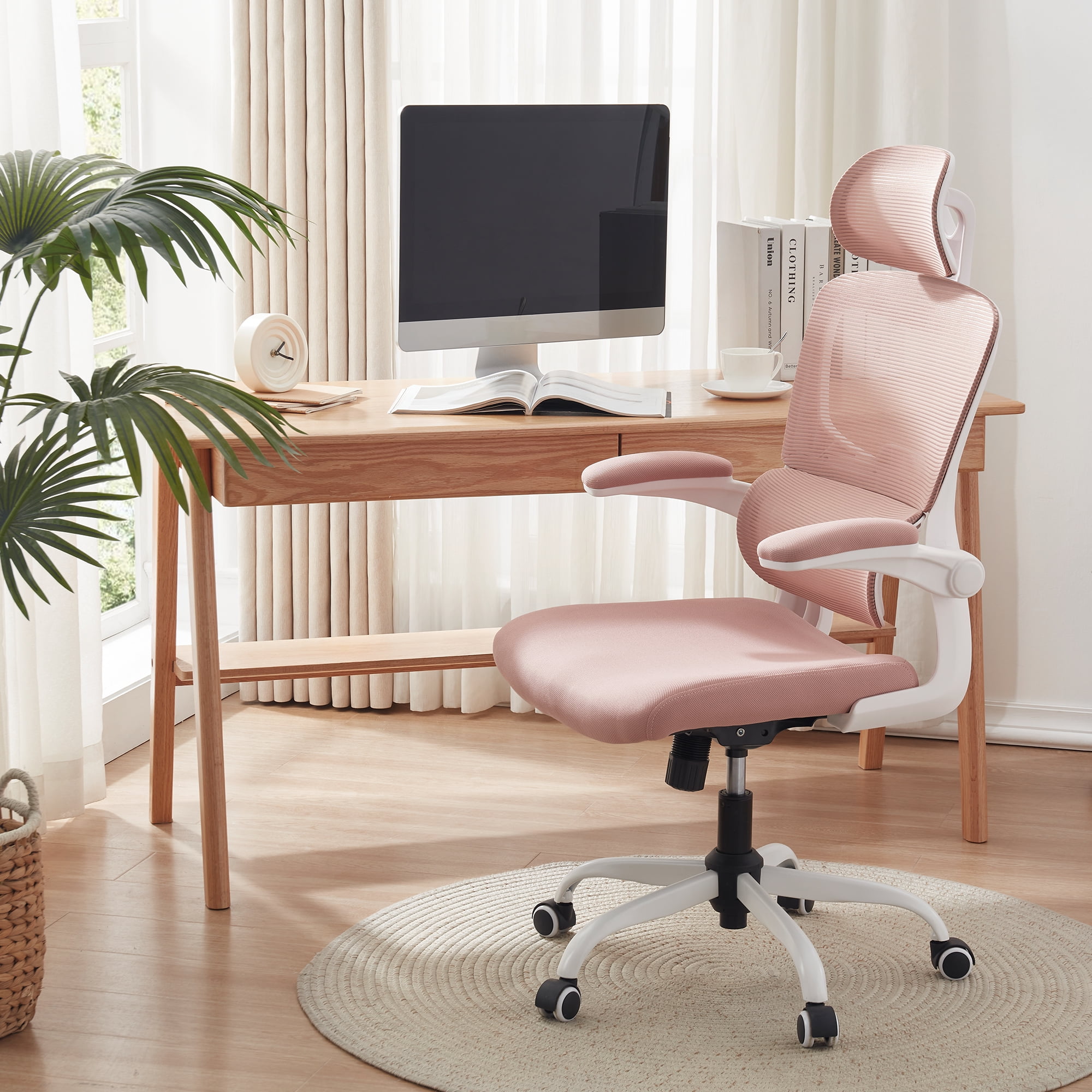Ergonomic pink office chair hot sale