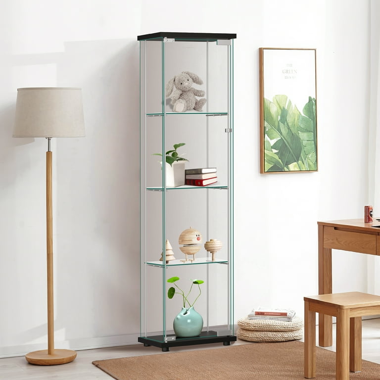 Glass bookshelf outlet