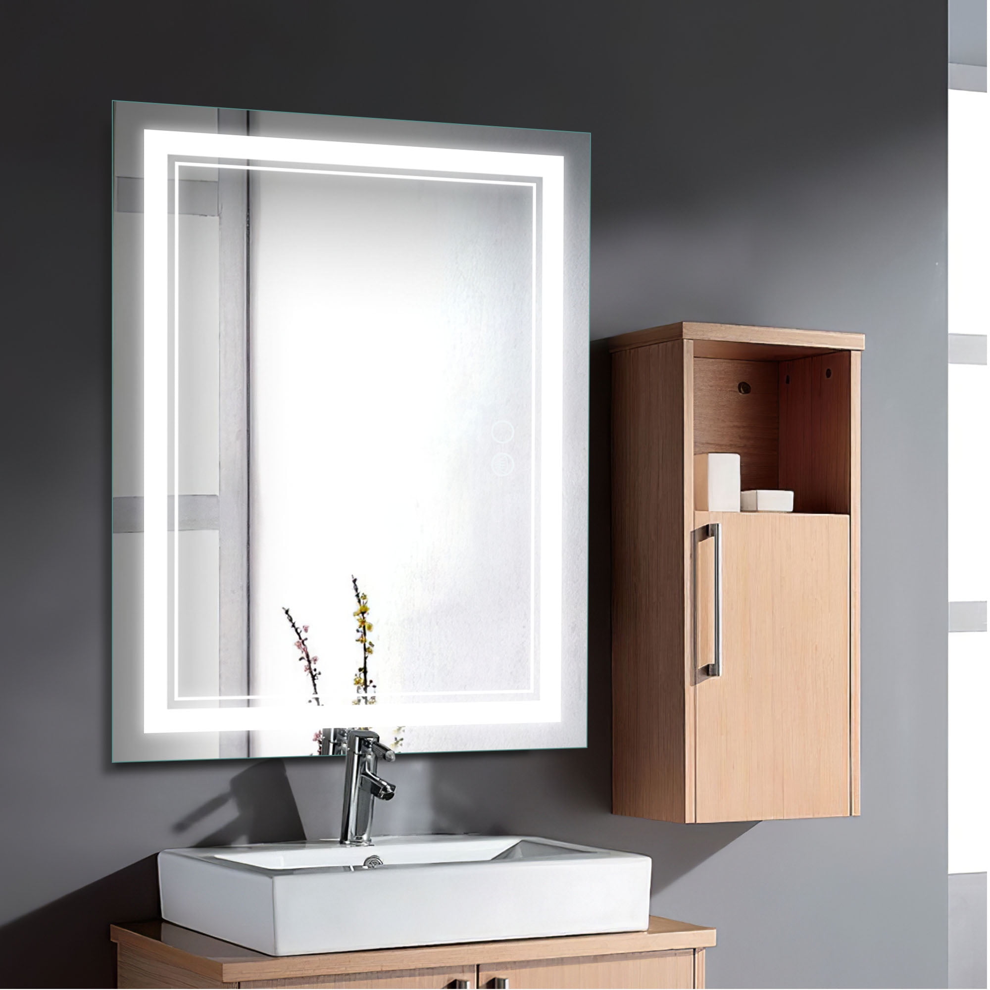 LED Wall-mounted Mirror Decorative Mirror 39"x32",Demisted