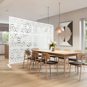 Dovelina Metal Outdoor Privacy Screen Freestanding Outdoor Divider Screen Decorative Privacy Fence Screen,76"×47"