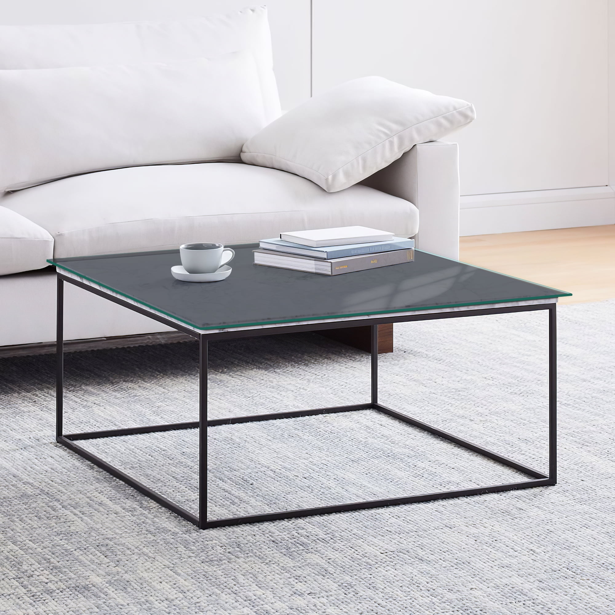 NeuType Square Glass Table Top Tempered Glass Table Top 42"x42",6mm