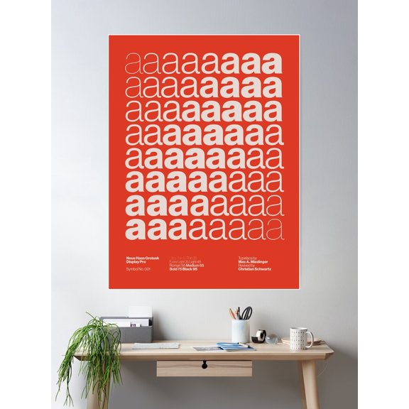 Neue Haas Grotesk Typeface Specimen Poster Poster Wall Art, Modern Wall Decor For Living Room Bedroom, 16x24 UNFRAMED