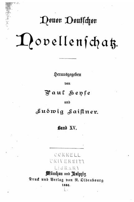 Neuer deutscher novellenschatz - Banx XV, (Paperback)