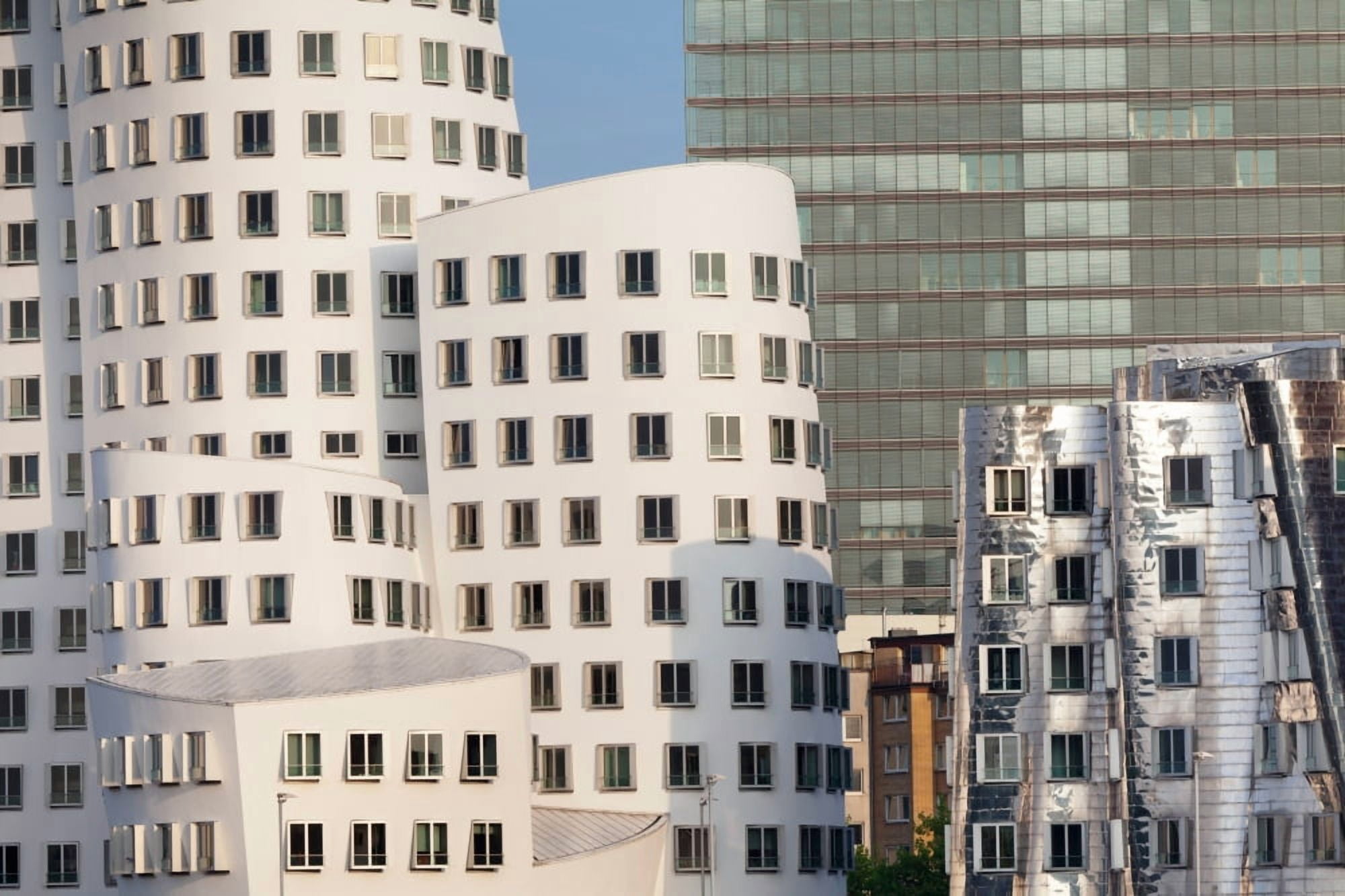 Neuer Zollhof buildings designed by Frank Gehry Media Harbour Dusseldorf North Rhine Westphalia Germany Canvas Art - Panoramic Images (27 x 9)