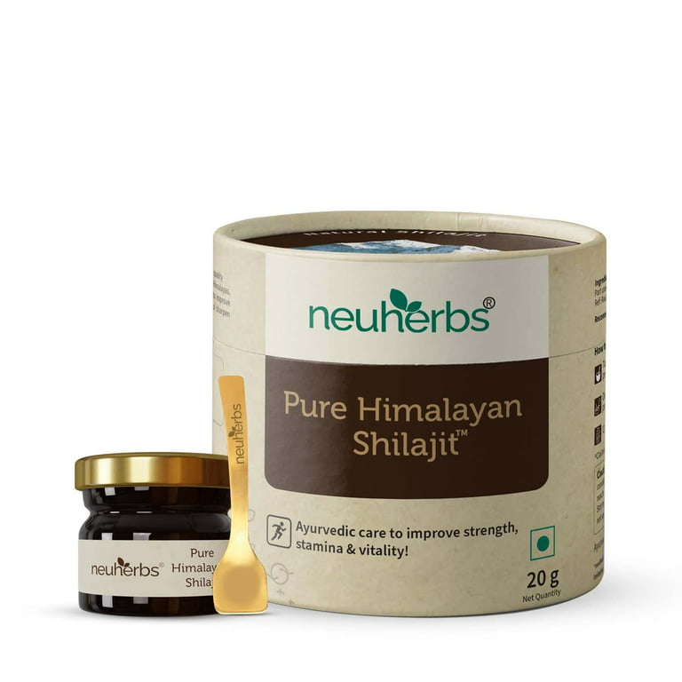 Neuherbs Pure & Original 100% Ayurvedic Himalayan Shilajit/Shilajeet Resin  20g With 75% Fulvic Acid - For Endurance, Stamina and strength