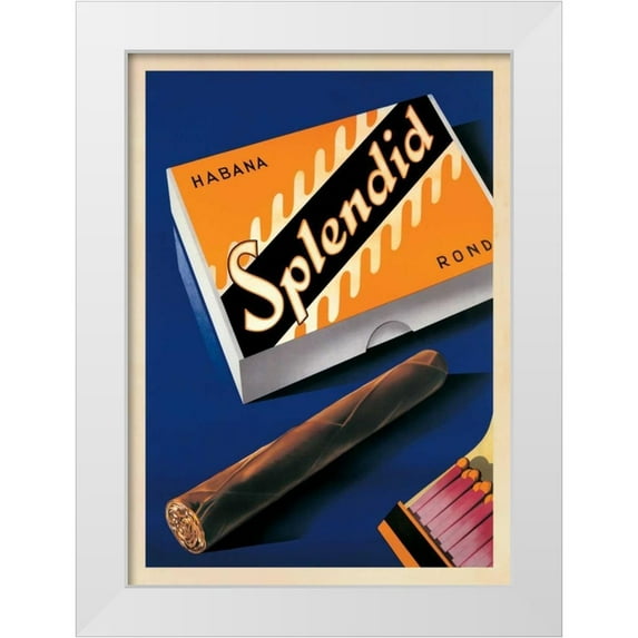 Neukomm, Fred 24x32 White Modern Wood Framed Museum Art Print Titled - Splendid Habana-1930