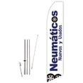 thumbnail image 1 of Neumaticos Nuevos Y Usados White Super Novo Feather Flag - Complete with 15ft Pole Set and Ground Spike, 1 of 1