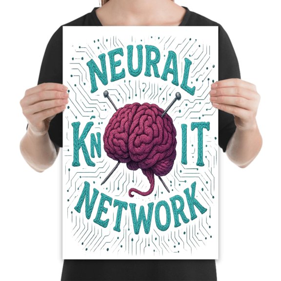 Neural Knit Network Art - Maker Studios Decor - 13x19 Poster Print - Modern Style