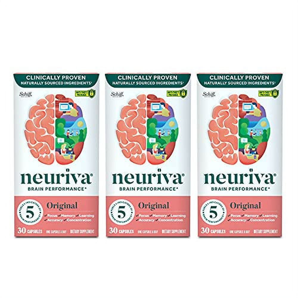 Neuriva Original Brain Health Supplement (30 Count), Brain Support With ...