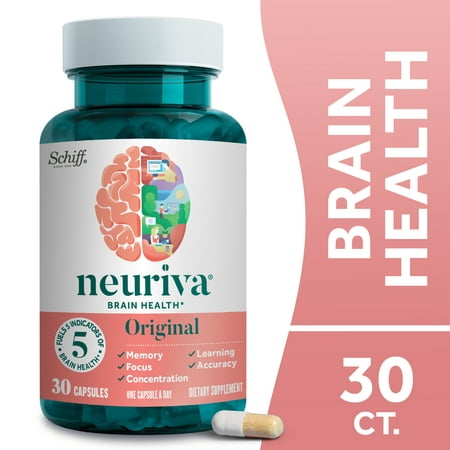 Neuriva Original Brain Health Supplement (30 count), Brain Support With Clinically Tested Natural Ingredients (Coffee Cherry & Plant Sourced Phosphatidylserine)