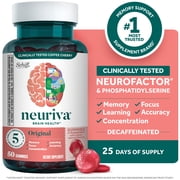 Neuriva Original Brain Supplements for Memory and Focus Phosphatidylserine Strawberry Gummies 50 Count
