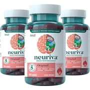 Neuriva Original Brain Health Support Strawberry Gummies 50 count, Brain Support With Phosphatidylserine & Decaffeinated, Clinically Tested Coffee Cherry, 3 Pack