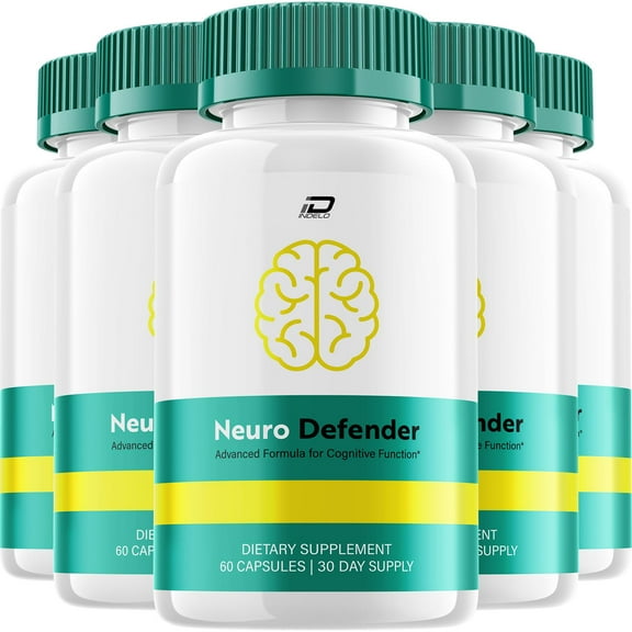 Neuro Defender Supplement Capsules – NeuroDefender Natural Blend Memory Focus, 5 Pack, 300 Capsules