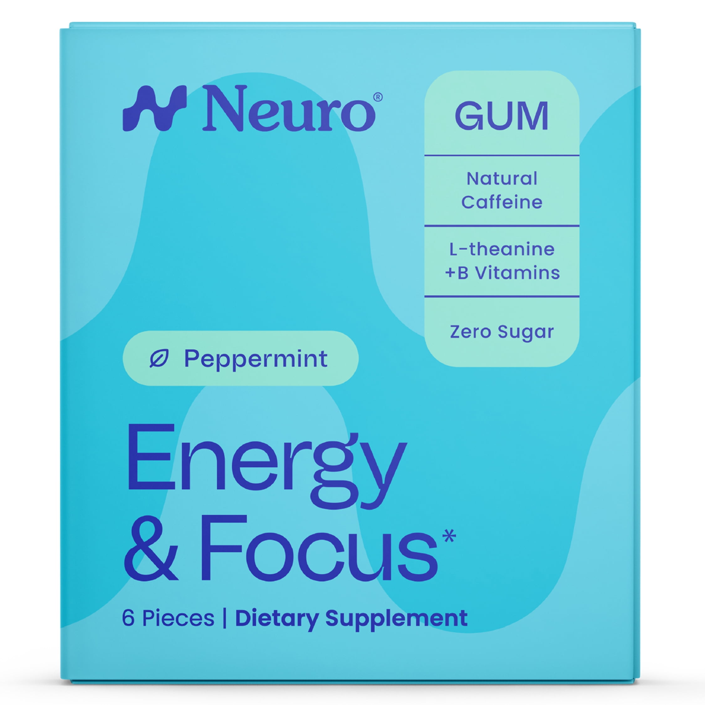 Peppermint Computer Paper Neuro Energy & Focus Peppermint Gum Pack 6 Pieces - 40mg Natural ...