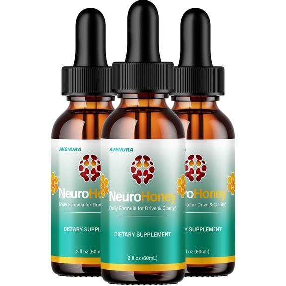Neuro Honey Liquid Drops NeuroHoney Natural Blend Supplement for Health Support, 3 Pack, 3 Month Supply