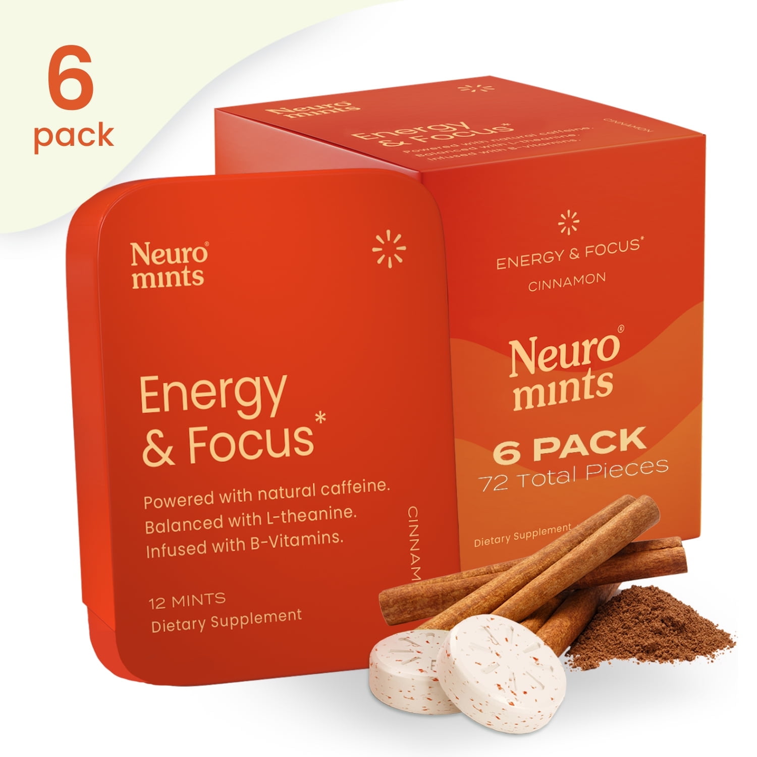 Neuro Mints Cinnamon to boost Energy and Focus with Caffeine L Theanine