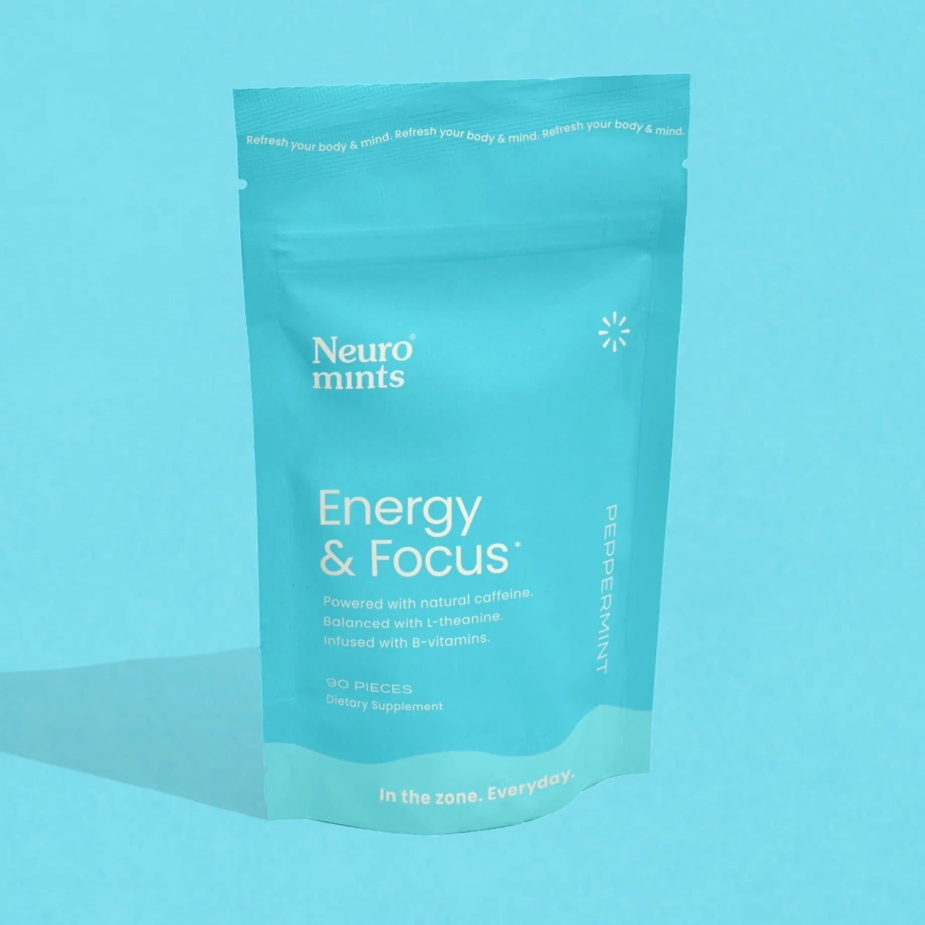 Neuro Mints Peppermint to boost Energy and Focus with Caffeine L Theanine and Vitamin B6 B12