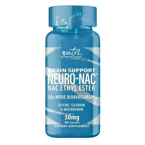 Neuro NAC Supplement N-Acetyl Cysteine Ethyl Ester - 20x More Bioavailable Than NAC 600 mg - Boost Glutathione 10x More Than Liposomal Glutathione - N Acetyl Cysteine Ethyl Ester - NACET (60 Capsules)