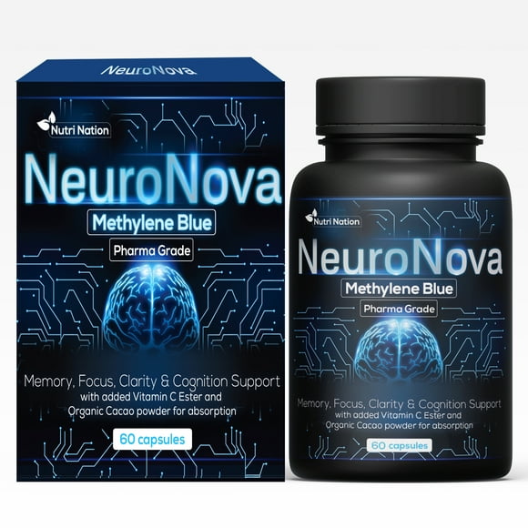 Neuro Nova Methylene Blue Capsules, USP Pharmaceutical Grade, 60 Count, 12mg For Cognitive Support