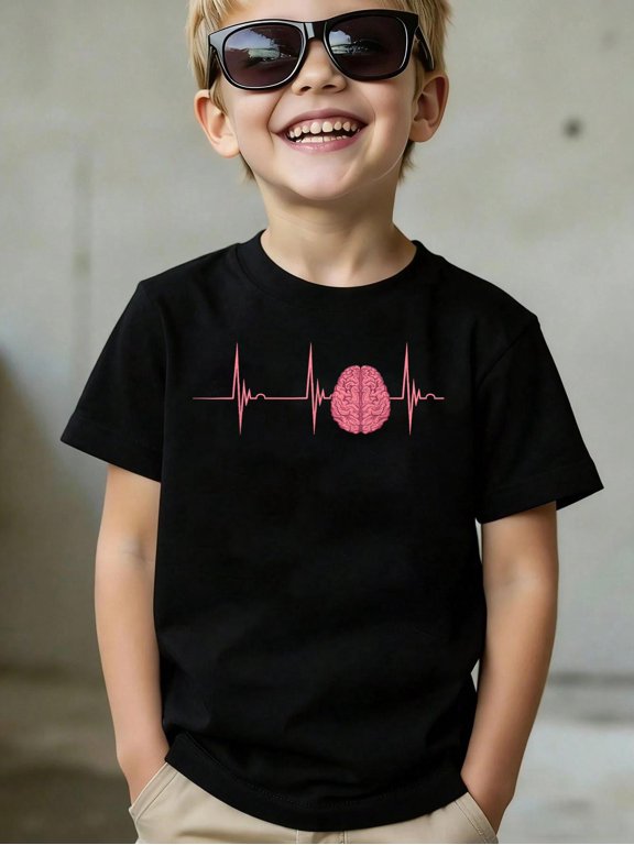 Neuro Nurse Brain Heartbeat EKG Pulse Neuroscience Nursing Kids T-Shirt