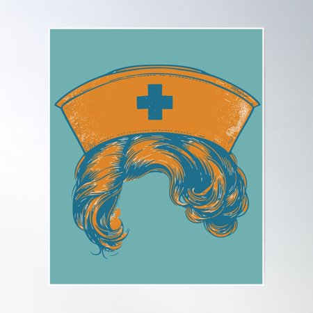 Neuro Nurse Side Profile Retro Colors Vintage Aesthetic Nursing Appreciation Gift For Her Poster Wall Art, Modern Wall Decor, 8x12 UNFRAMED