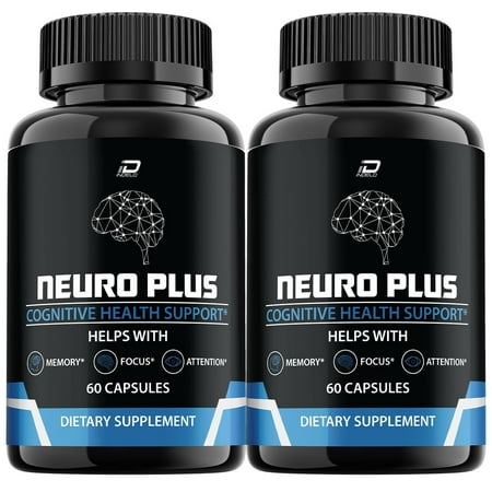 Neuro Plus Brain Supplement - NeuroPlus for Memory, Focus, Attention Formula, 2 Pack, 120 Capsules