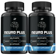 Neuro Plus Brain Supplement - NeuroPlus for Memory, Focus, Attention Formula, 2 Pack, 120 Capsules