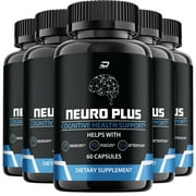 Neuro Plus Brain Supplement - NeuroPlus for Memory, Focus, Attention Formula, 5 Pack, 300 Capsules