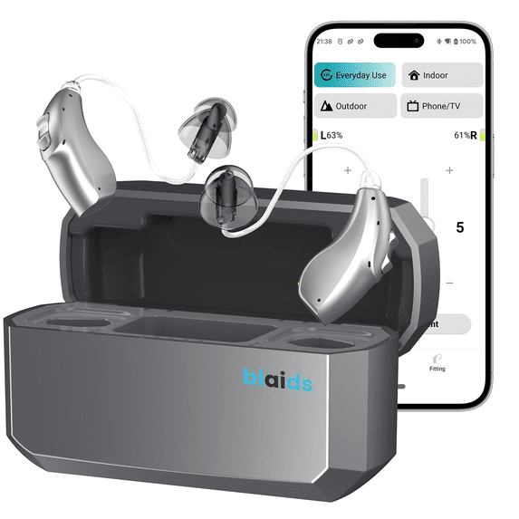 Neuro Rechargeable RIC + Programmable Hearing Aids for Seniors with Bluetooth Mobile App Hearing Test Audiogram & Noise Cancellation, Dual Mic & 32 DSP Channels | USA-Made Multi-Core Processor