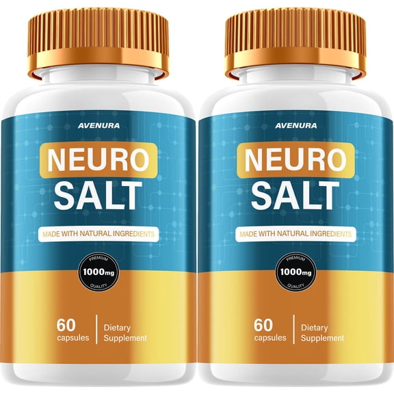 Neuro Salt Capsules NeuroSalt Natural Blend Memory Focus Support Supplement, 2 Pack, 120 Capsules