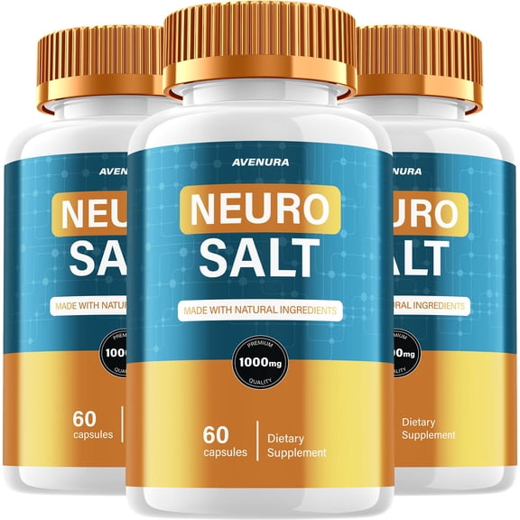 Neuro Salt Capsules NeuroSalt Natural Blend Memory Focus Support Supplement, 3 Pack, 180 Capsules