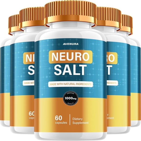 Neuro Salt Capsules NeuroSalt Natural Blend Memory Focus Support Supplement, 5 Pack, 300 Capsules