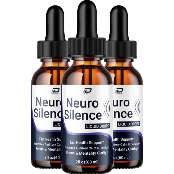 Neuro Silence Healthy Ear Support Supplement  NeuroSilence Drops Ear Ringing Relief, Neuro Silence for Hearing Support, 3 Pack, 3 Month Supply
