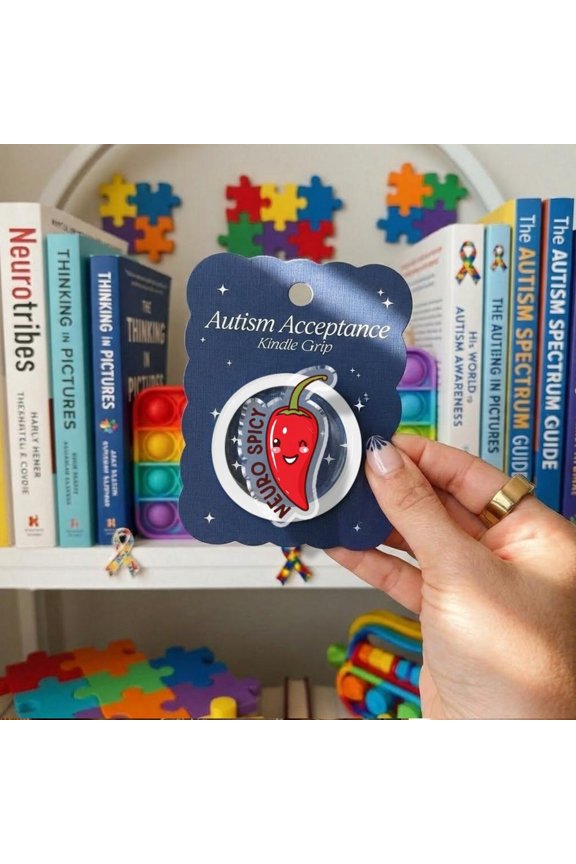 Neuro Spicy Phone Grip, Autism Acceptance, Friendly Gift for Autism, ADHD, and Neurodiversity, Mental Health Awareness