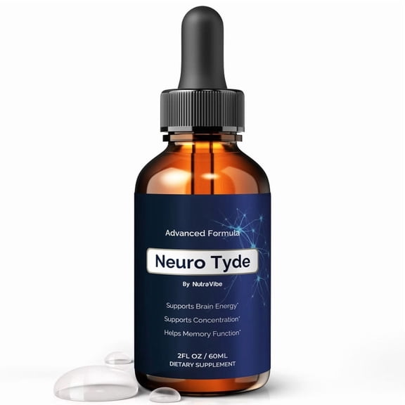 Neuro Tyde Drops  NeuroTyde Brain Formula for Memory, Focus, and Cognitive Support, Liquid for Mental Clarity, Easy 1-Drop Formula (30 Servings)